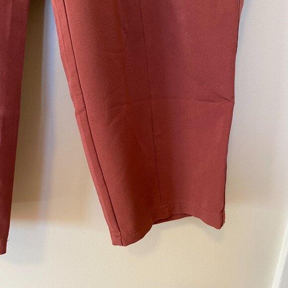 Mondetta Size L High-Rise Ankle Pants Pink, Wide Leg Textured Drawstring - Picture 6 of 8